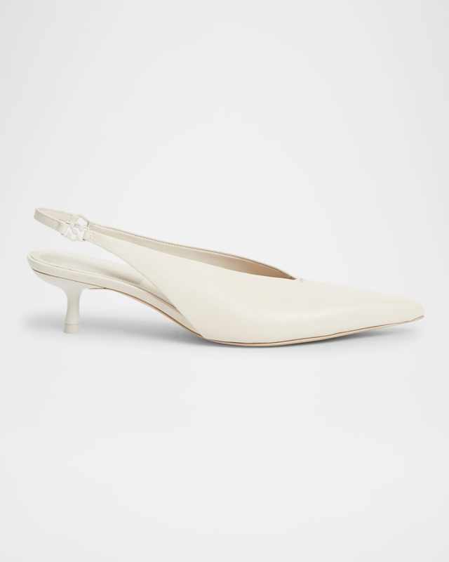 Sylvie Leather Kitten Ballerina Pumps